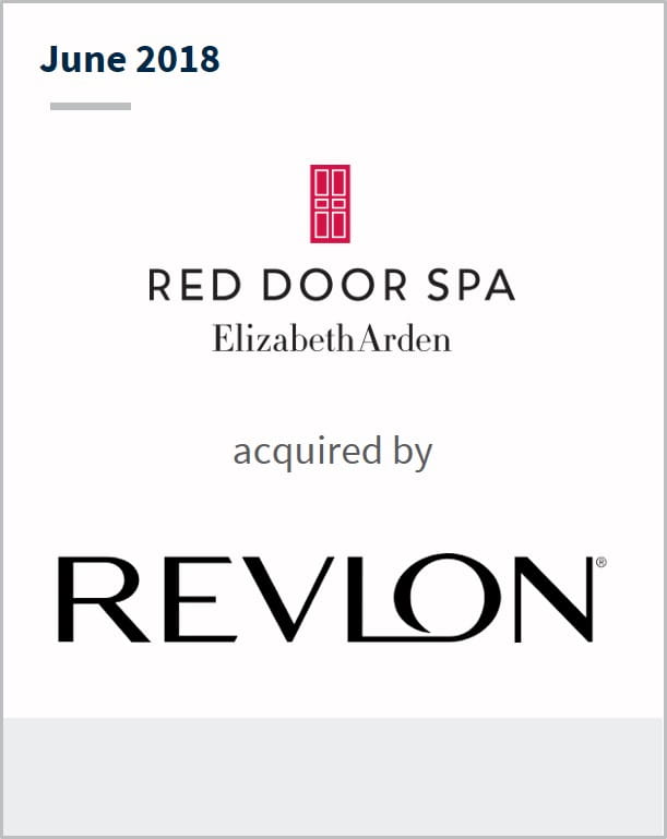 June 2018 Red Door Spa Elizabeth Arden acquired by Revlon