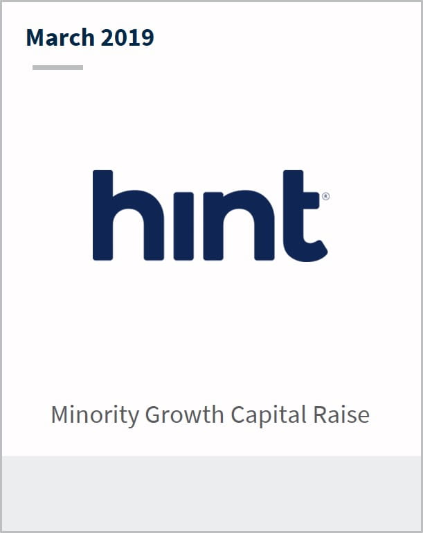 March 2019 Hint minority growth capital raise