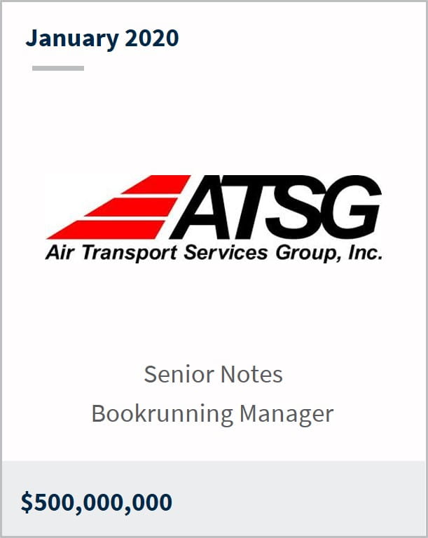 January 2020 _Air Transport Services Group Inc $500,000,000 senior noted bookrunning manager