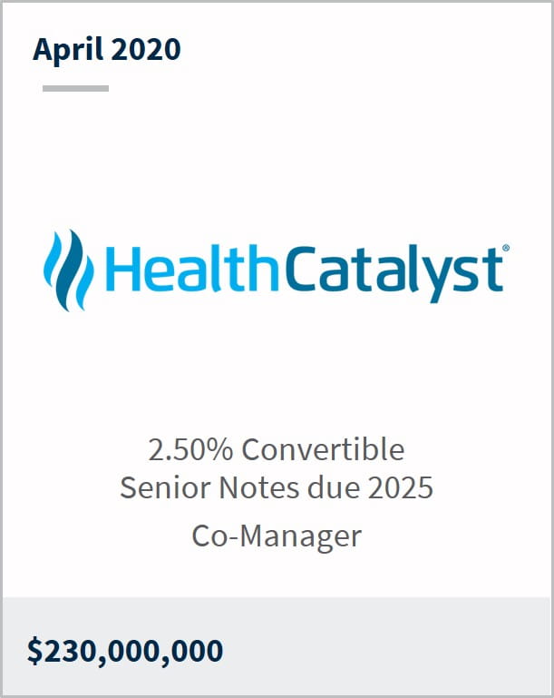 April 2020 Health Catalyst $230,000,000 2.50% convertible senior notes due 2025
