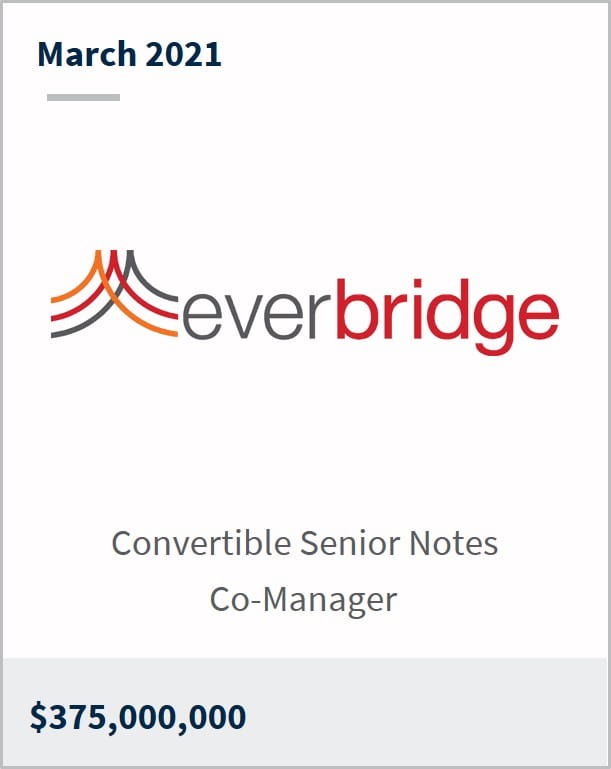 March 2021 Everbridge $375,000,000 Convertible senior notes co-manager 
